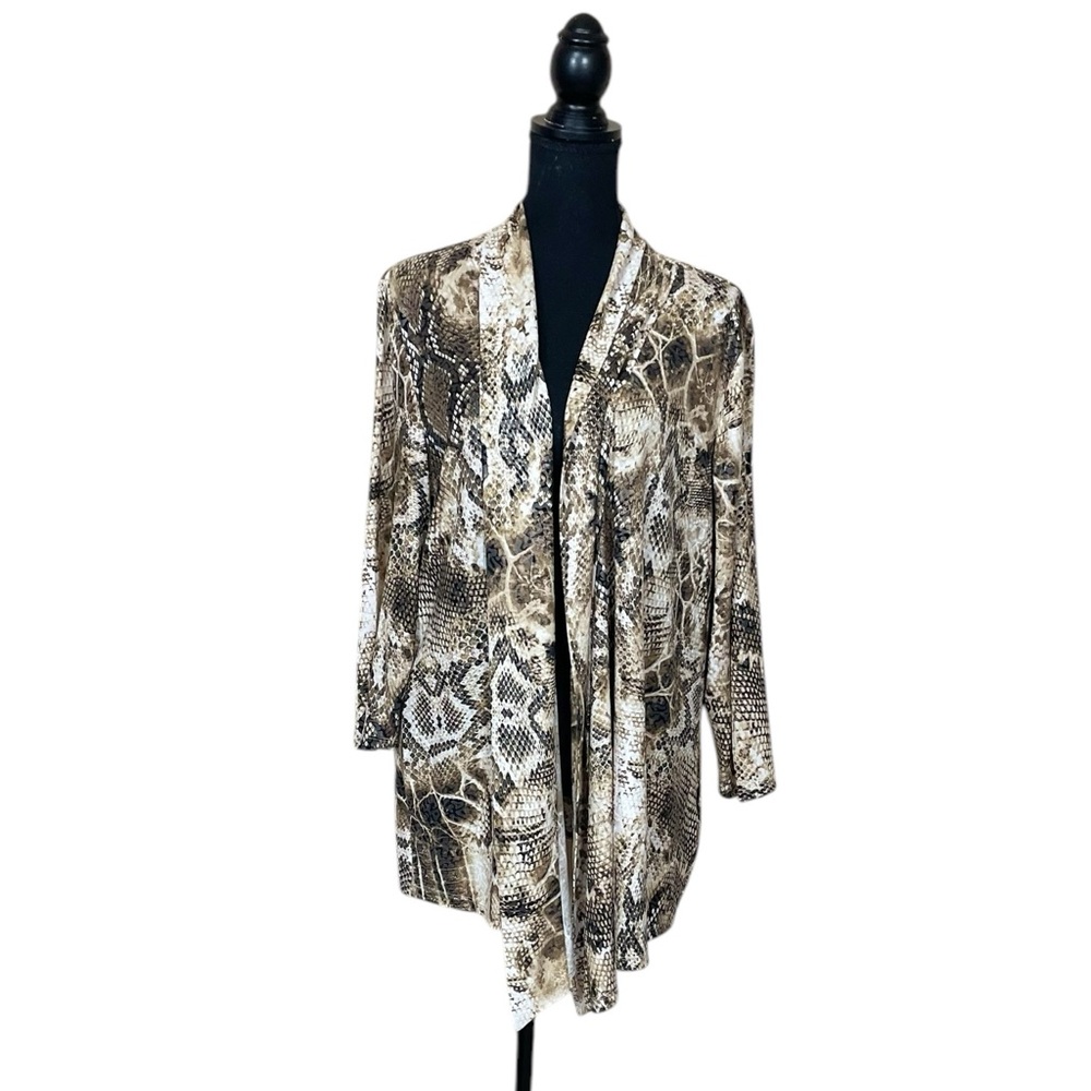 EUC Peter Nygard Snake Print Open Front Shrug (G-1)